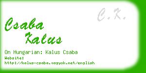 csaba kalus business card